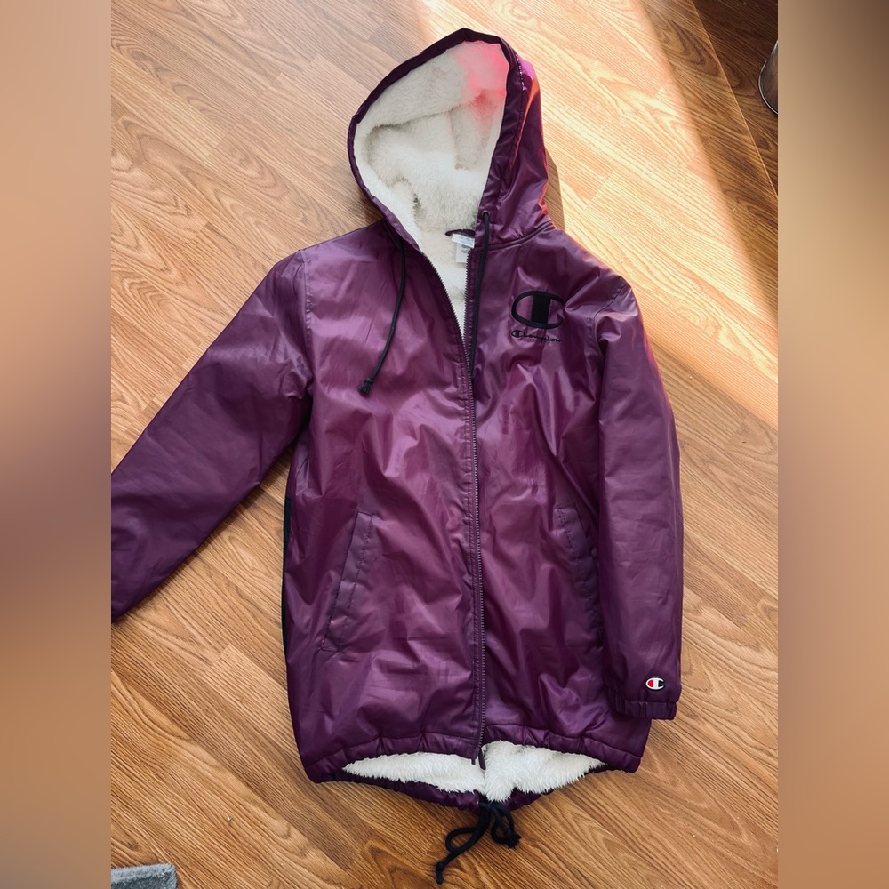 Champion Maroon Hooded Sherpa Lined Jacket